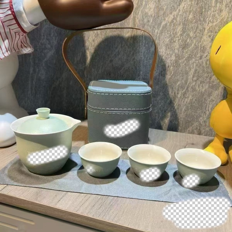T家快客一壶三杯伴手礼旅行茶具情人节生日节日礼物高品质皮包套|undefined