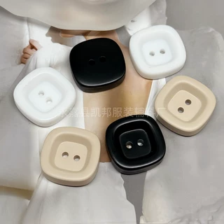 树脂内方两眼纽扣 衬衫衬衣装饰扣子 西服针织衫方形钮扣批发