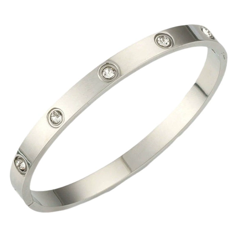 Корейский модный универсальный браслет с бриллиантами для женщин, открытый стиль, хит продаж, гальванический серебряный браслет, трансграничный