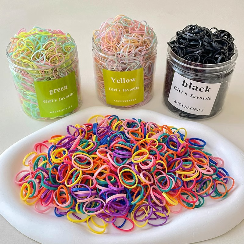 El cabello del bebé está atado, la banda elástica alta, la banda elástica desechable, la trompeta de color para niños no daña el cabello, la banda elástica pequeña