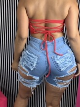 Z 12414 Ripped Stretch Denim Shorts �ƶ�ţ�ж̿� �羳ŷ