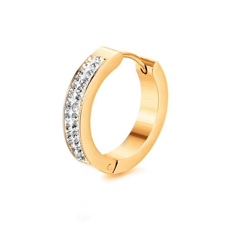 Модная глина, серьги из нержавеющей стали, ( торговля), инкрустированы diamonds