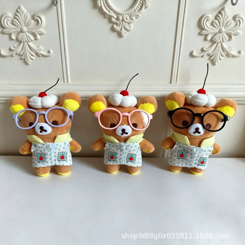 New Rilakkuma Cute Plush Pendant Small Toy Bag Charm Decorative Bag Accessory Keychain