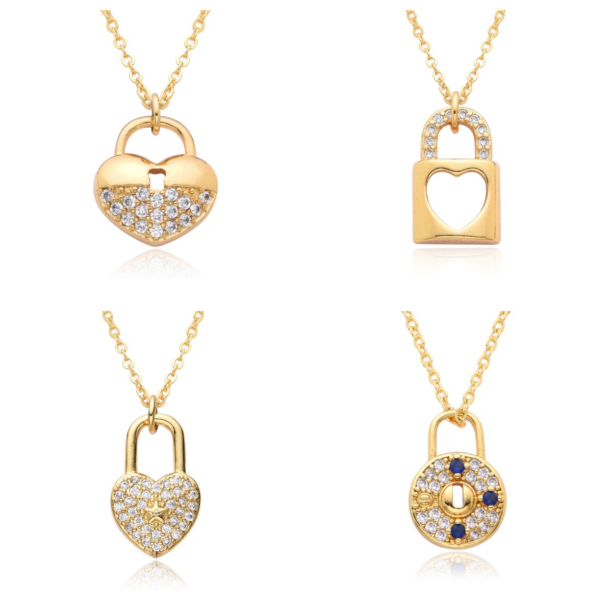 8g Weight Copper Pendant Material Zircon Inlay Material Pendant Necklace Classification Copper Chain Material 1 Piece Quantity Daily, Date Occasion Copper Material Heart Shape, Lock Pattern Women's Gender Inlay Design Elegant, Shiny Style Copper Inlay Heart Shape Lock Zircon Pendant Necklace 无