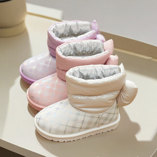 2024 Winter New Girls Snow Boots Thickened Warm Ski Waterproof Short Boots Children's Cotton Shoes Cotton Boots Wholesale