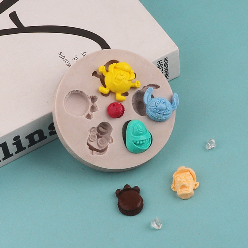 Molde de pastel de silicona pequeño juguete huellas fondant chocolate molde caramelo galletas molde DIY hornear herramienta