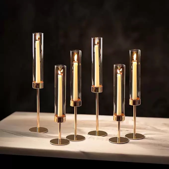 Especial transfronterizo para amazon forte chapado en oro juego de tres piezas para el hogar candelabro boda fiesta de cumpleaños decoración de mesa