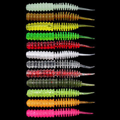 Floating Threaded Needle Tail 6cm/11cm Light Dance Worm Soft Lure, Lure Bait—Solid or Two-Tone Colors—for Whitefish, Smelt, and Freshwater Bass