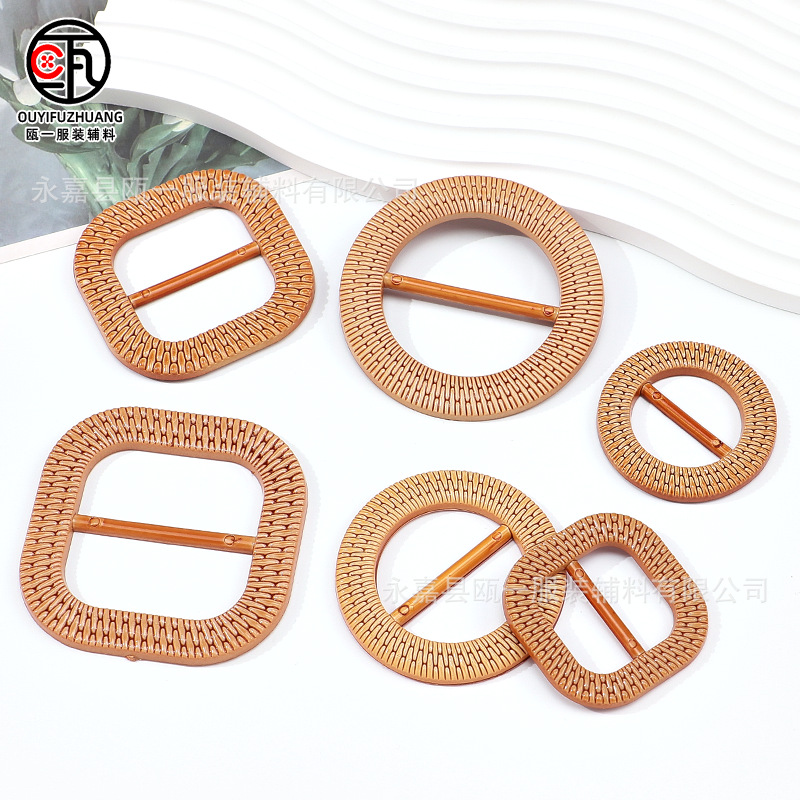 现货日字扣三档扣衣角扣复古仿藤编织腰扣皮带扣