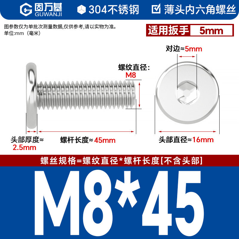 304 M8*45