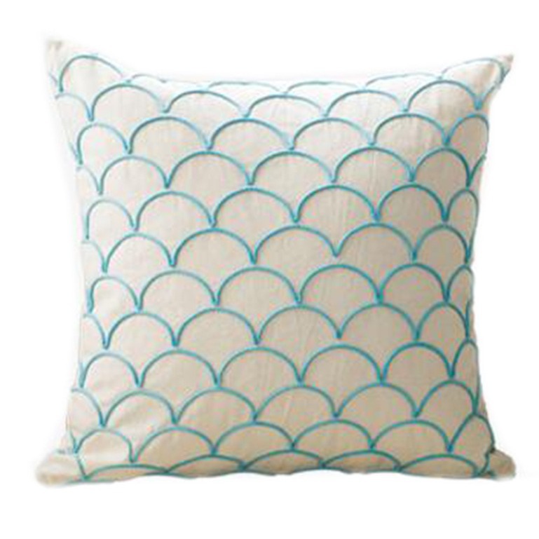 Amazon popular cotton rope embroidery cushion cover linen sofa pillowcase pillow waist pillow home fabric decoration