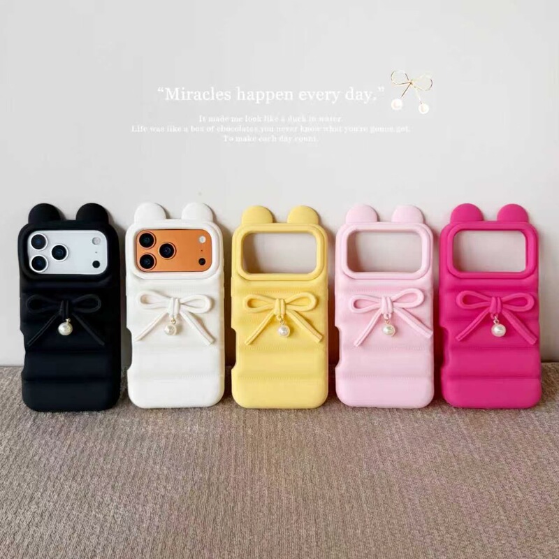 Down jacket rabbit ears pearl bow iPhone 07 Apple 06 suitable for 04/05 Pro Max phone case 03 Down jacket rabbit ears pearl bow iPhone 07 Apple 06 suitable for 04/05 Pro Max phone case 03