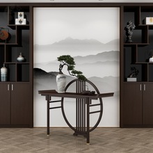 新中式实木厨房碗柜置物柜客厅储物柜餐边柜酒柜一体靠墙家用