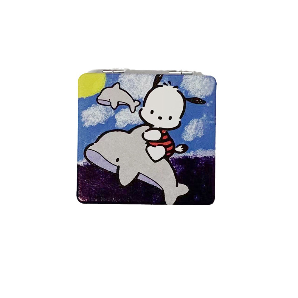 Nuevo perro Pacha osos de fresa doble cara plegable espejo de maquillaje tienda en línea tienda de espejo pequeño fábrica al por mayor