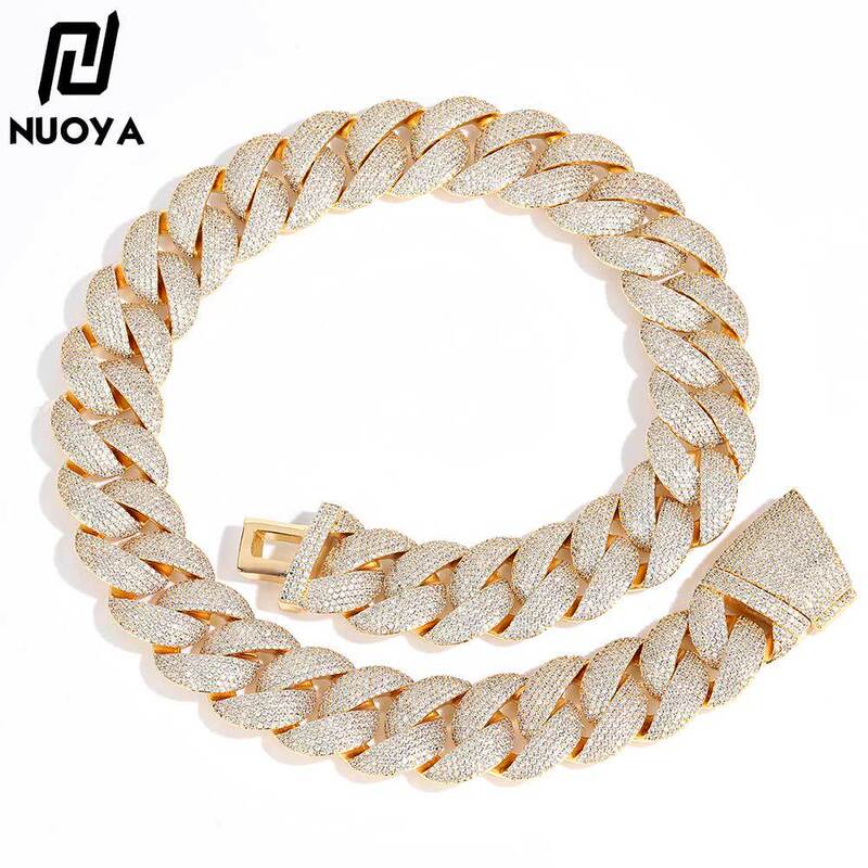 European and American Cross-Border Hip-Hop 24mm Bubble Full Diamond Cuban Chain Men's Zircon Jewelry High-End Necklace