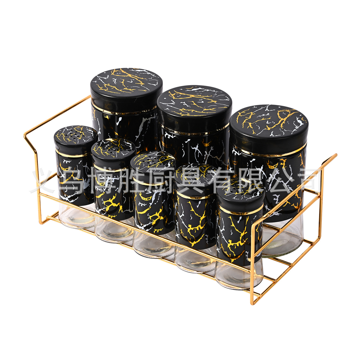 Las latas de almacenamiento de la cocina del hogar se adaptan a un juego de 3 piezas con estante de hierro serie de cocina de alta gama productos de comercio exterior latas selladas transfronterizas