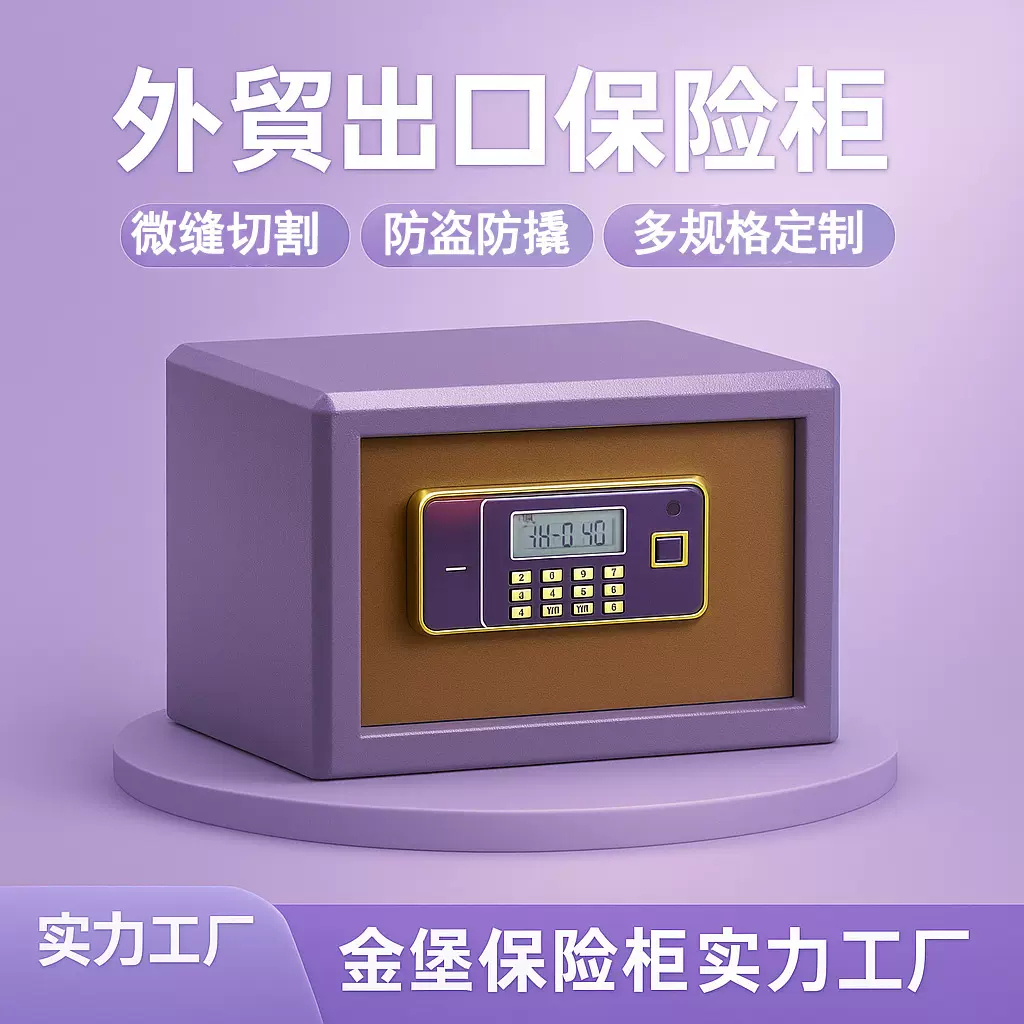 金堡保险柜H1指纹31cm保管柜家用酒店办公小型密码保险箱防火柜
