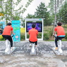 公园景区亲子共享Ai单车 夜游暖场无动力原地脚踏式3D智慧单车