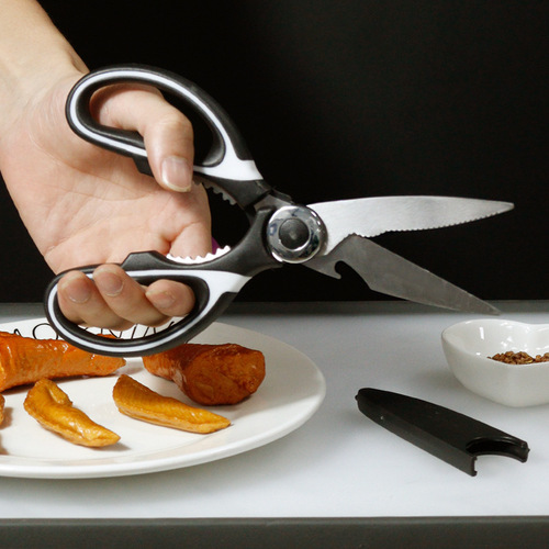 Kitchen scissors multifunctional kitchen scissors stainless steel chicken bone scissors household sharp barbecue scissors panda scissors kitchen utensils wholesale