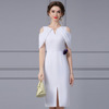 High end white slim fitting buttocks wrapped dress skirt