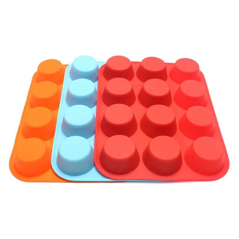Molde de silicona para pastel fácil de desmoldear herramientas de horneado 12 líneas de molde de silicona para pastel redondo de grado alimenticio en stock