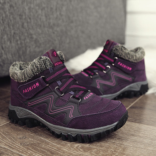 Thickened Warm Snow Boots Women's Winter fleece-lined Cotton Shoes Women's Light Wear-resistant Casual Shoes Outdoor Shoes Women's Hiking Shoes