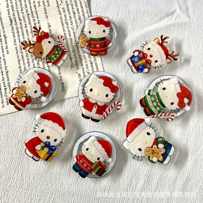 Creative and Cute Resin Christmas Kt Cat, Super Stylish and Practical, a Must-Have for Watching Shows, Magnetic Suction Retractable Stand
