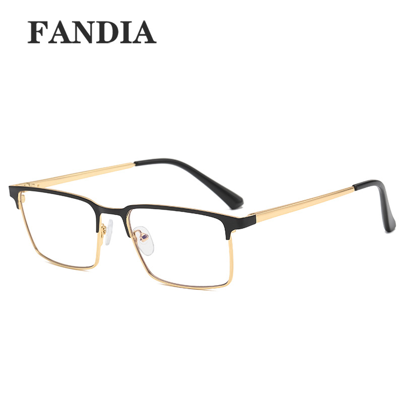95899 de Europa y América de los nuevos hombres de negocios anti-azul espejo plano TR90 primavera espejo de la pierna de metal gafas ópticas gafas