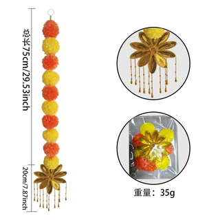 新款短款万寿菊印度婚庆装饰墨西哥亡灵节排灯节花串仿真现货