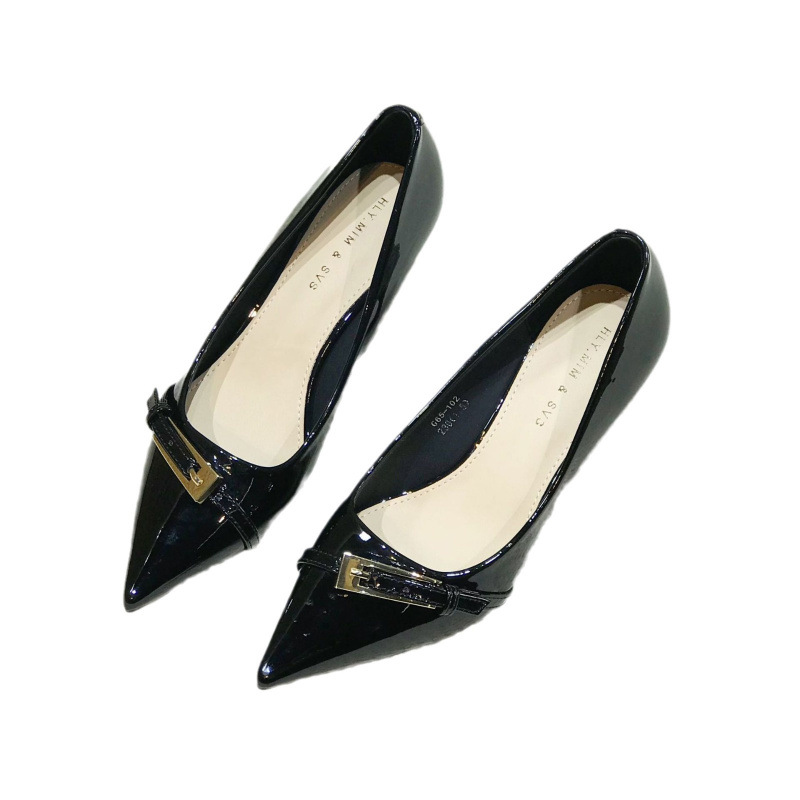 2024 봄 새로운 도착 신발 스틸레토 힐 뾰족한 하이힐 요정 스타일 신발