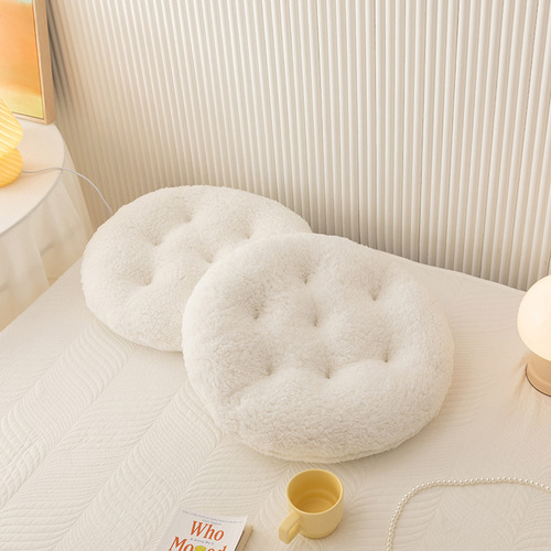 Round sherpa chair cushion super soft ground butt Japanese futon bedroom bay window tatami stool cushion thickened