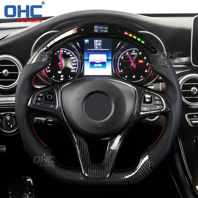 Suitable for Mercedes-Benz W213 W205 Glc Gle Led Carbon Fiber Steering Wheel Factory Customization (Steering wheel)