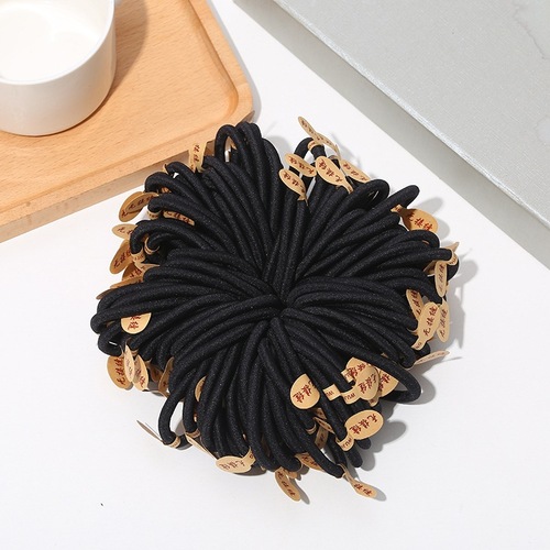 Hair ties, seamless rubber bands, simple hair ties, women's high elastic hair ties, black leather headbands