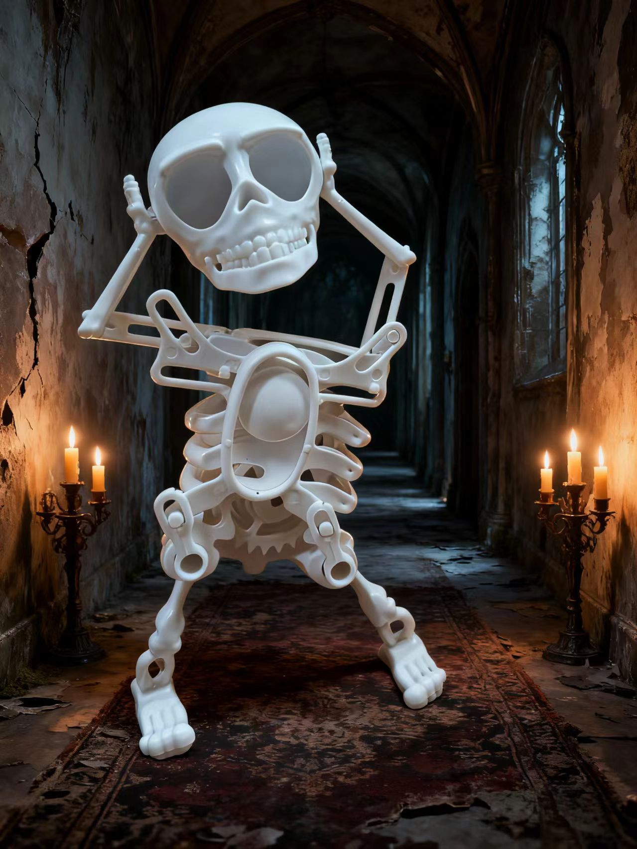 Swing Dancing Skull Head Mechanical String Desprimir Skull Dancing Extrañamente divertido juguete de hechicería