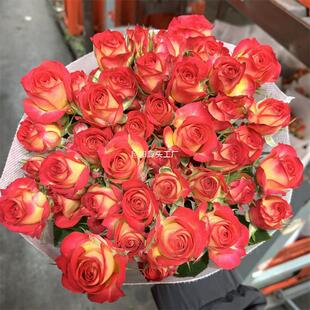 Orange Barbie Multi-Headed Rose Flower Bouquet Yunnan Kunming Base Direct Delivery Same-City Express Perfume Lily Flower Arrangement