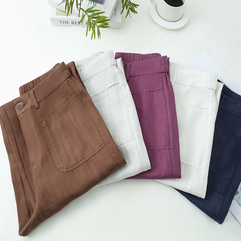 Tencel Linen Wide-Leg Pants for Women 2026 New Summer Thin Linen Loose Drapey Lazy Style Straight Pants Tencel Linen Wide-Leg Pants for Women 2026 New Summer Thin Linen Loose Drapey Lazy Style Straight Pants