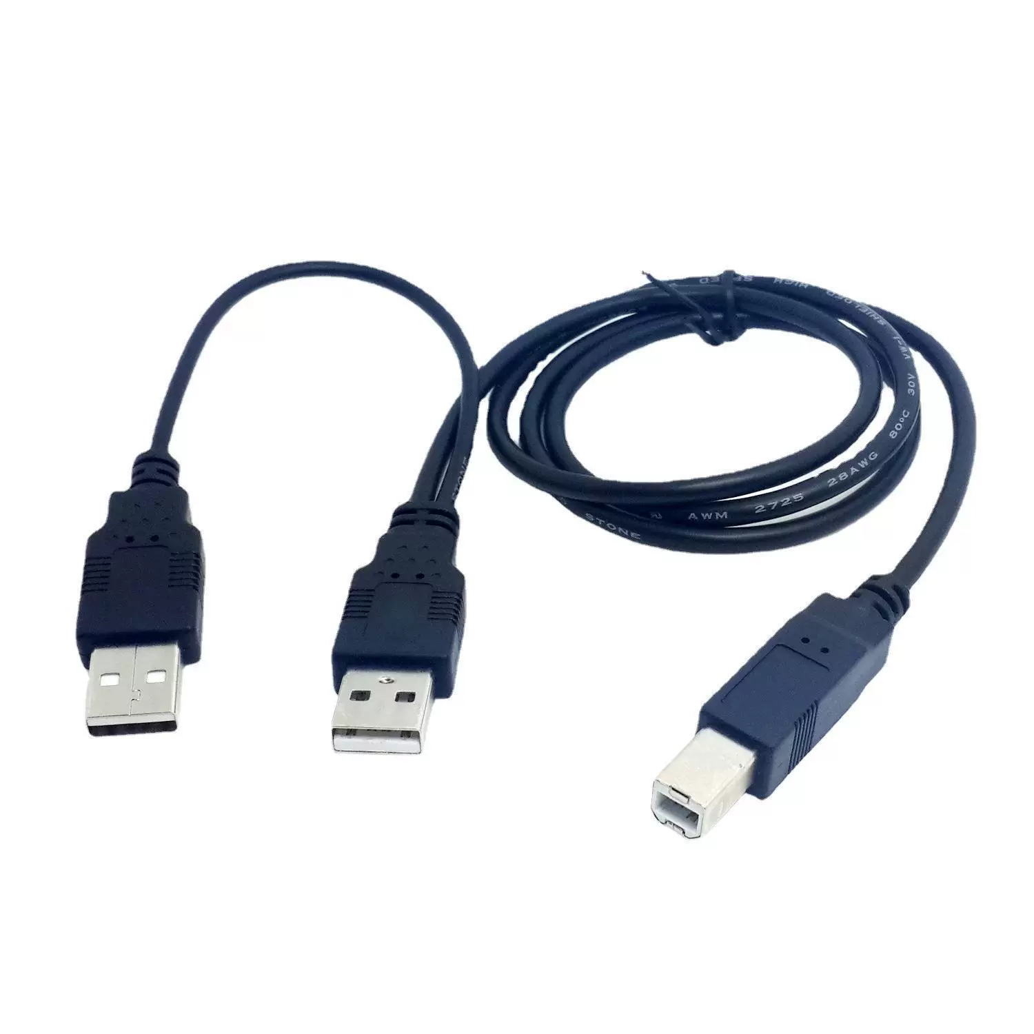 Кабель данных U2-313 USB 2.0 для мобильного жесткого диска, трехголовной дата-кабель, парный источник питания USB, стандарт B линии
