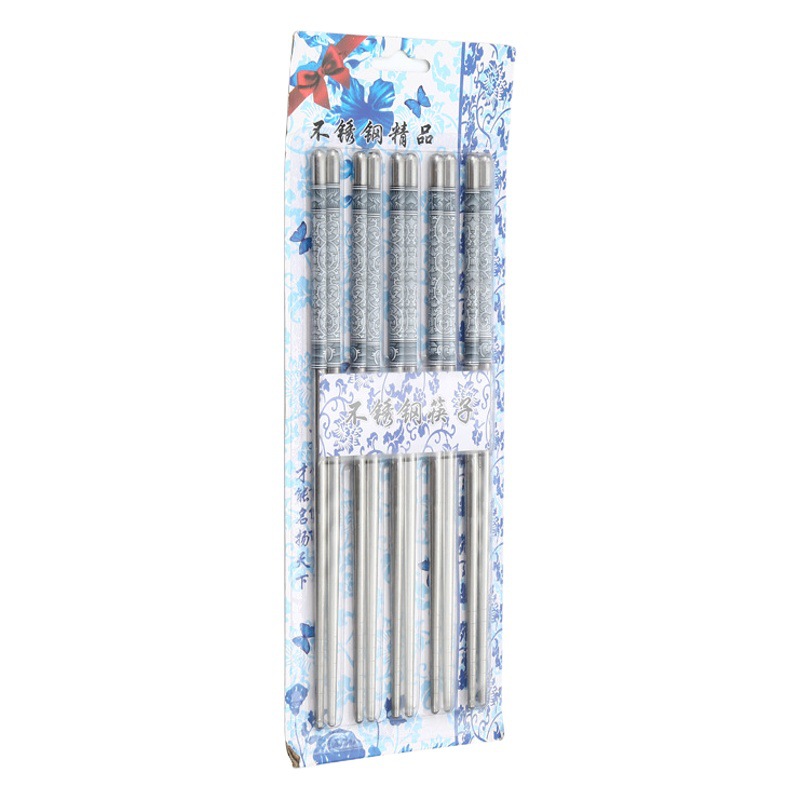 Stainless steel chopsticks suit Korean style home canteen hotel fast food high temperature disinfection insulation chopsticks stall wholesale