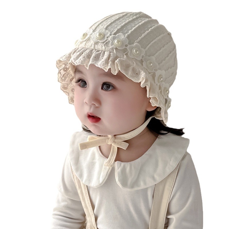 Baby gorro de orejas coreano estilo extranjero bebé primavera y otoño gorro de corte delgado para niños pequeños meses gorro de verano