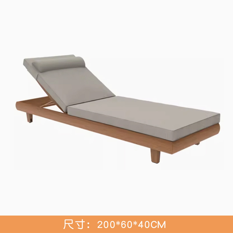 Sofá de teca al aire libre, patio, terraza, jardín de ocio, mesa de centro de ratán perezoso de madera maciza de alta gama, muebles combinados