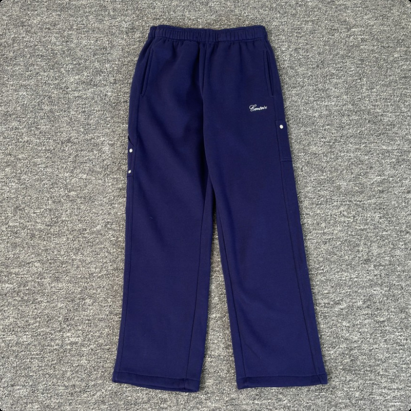 Corteiz Sweatpants Embroidered Logo Relaxed Navy Blue