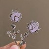 Silver needle, design universal earrings, silver 925 sample, flowered, internet celebrity, trend of season