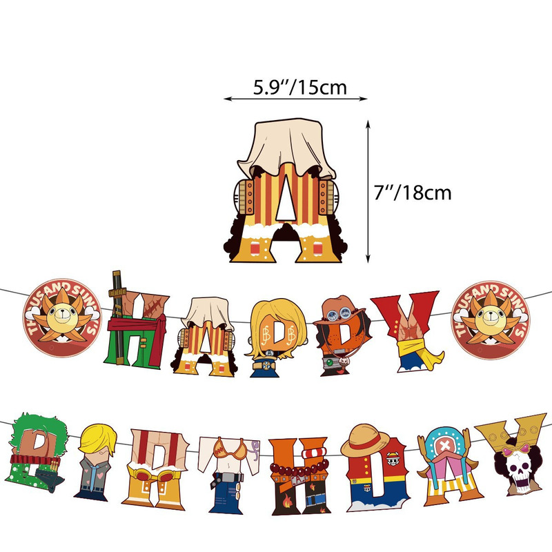 スポット漫画ハッピーバースデーレターフラッグバナーフラッグ子供の誕生日パーティーテーマ装飾用品メーカー承認|undefined