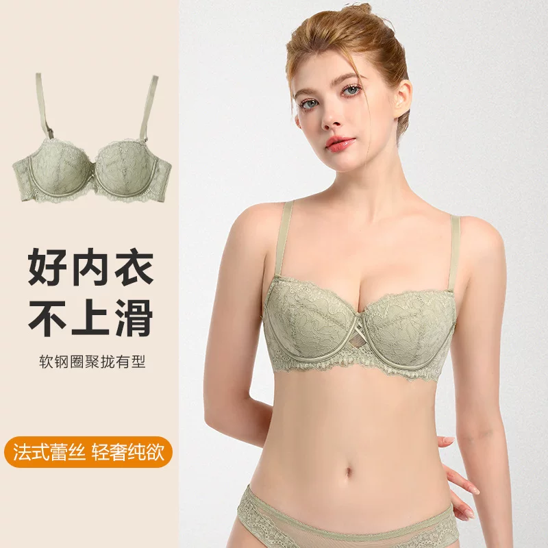 sexy supporting underwear, summer ultra thin push up bra, french style
