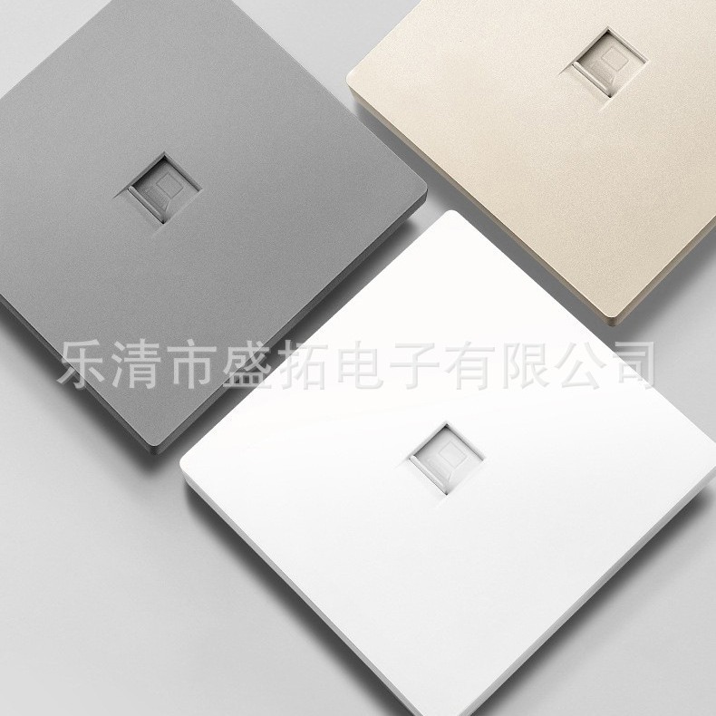 定制86x86mm双口空面板超六类网络插座RJ45千兆网线 CAT6电脑模块