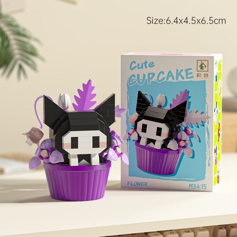 Le transfronterizo postre de dibujos animados muñeca ensamblaje de bloques de construcción decoración caja ciega juguetes de puzzle para niños 1 de junio tienda de regalo