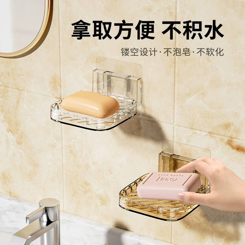 Коробка для мыла, клейкая креативная посуда, держатель для мыла, настенная мыльница для ванной комнаты, перфоратор для сливного отверстия, большой держатель для мыла