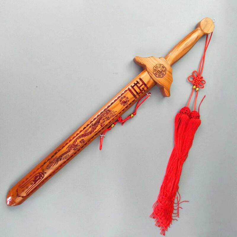 肥城桃木剑 桃木斧头 景区 地摊工艺品 桃木剑 雕刻木质桃木拐杖|undefined