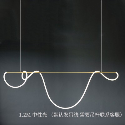 Post-moderno restaurante largo lámpara creativa manguera de silicona Art Bar diseñador cafetería recepción lámpara de escritorio