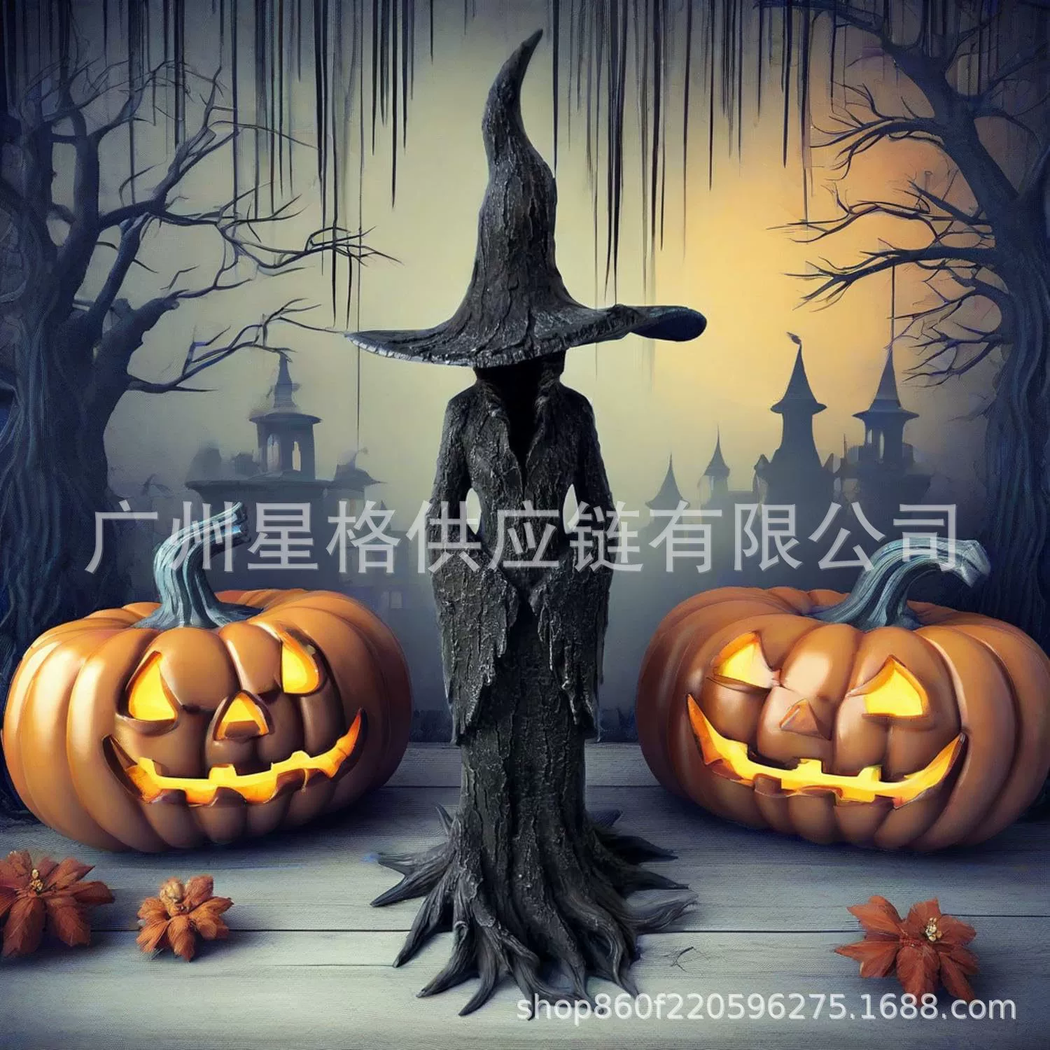 Cross-border Cracker Barrel Witch Statue Mysterious Witch Statue Decoration in Tree Root Robe